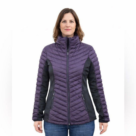 32 Degrees Jackets & Blazers - 32 Degrees Women's Purple and Black Puffer Jacket Size Medium